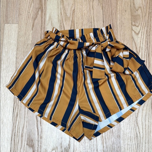 Striped Shorts Women's - Yellow & Blue - Picture 2 of 4